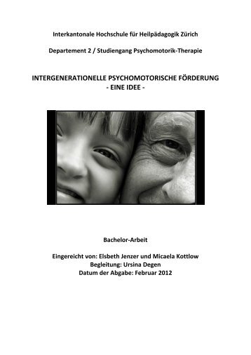 intergenerationelle psychomotorische förderung - eine idee - BSCW