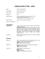 CURRICULUM VITAE - 2005 - CIAT Home - cgiar