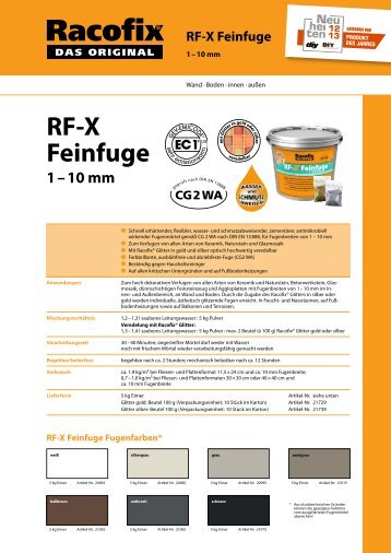 RF-X Feinfuge - Racofix Bauchemie