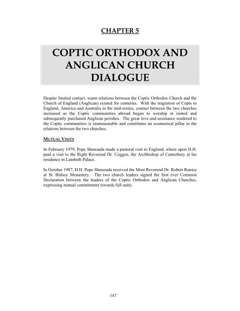 Coptic Church & Ecumenical Movement - Saint Mina Coptic ...