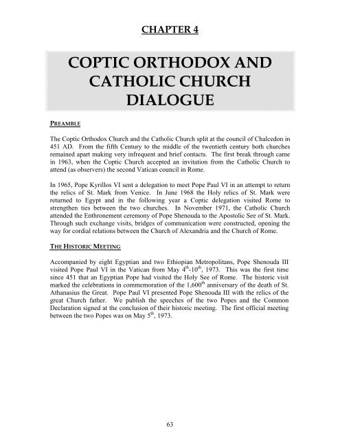 Coptic Church & Ecumenical Movement - Saint Mina Coptic ...