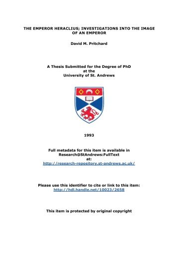 David M. Pritchard PhD Thesis - University of St Andrews