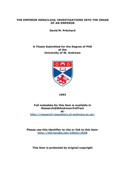 David M Pritchard Phd Thesis University Of St Andrews