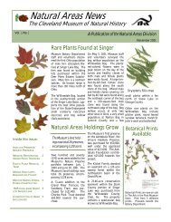 Natural Areas News - Cleveland Museum of Natural History