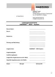 Leistungsverzeichnis HAERING – WDV – System - HAERING GmbH