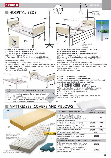 Hospital bed mattress on sale size
