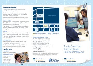 A visitor's guide to The Royal Dental Hospital of Melbourne