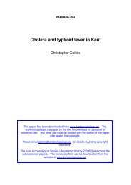 Cholera and typhoid fever in Kent - Kent Archaeological Society