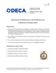 PRINCIPLES OF HOSPITALITY AND TOURISM EVENT ... - DECA