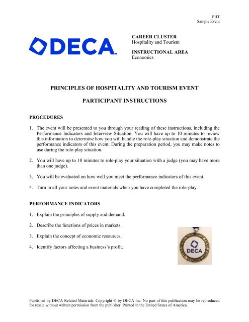 hospitality and tourism test deca