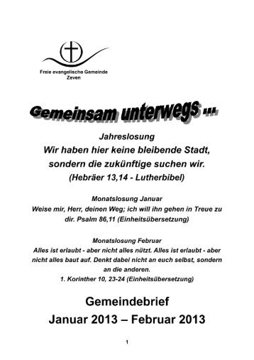 20 So 10:00 Uhr Gottesdienst - FeG-Zeven