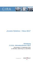 Einladung CIRA Jahreskonferenz 2011 - bpv Hügel Rechtsanwälte