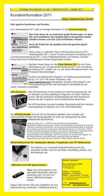[PDF] Kundeninformation 2011 - Klaus Hagenlocher GmbH