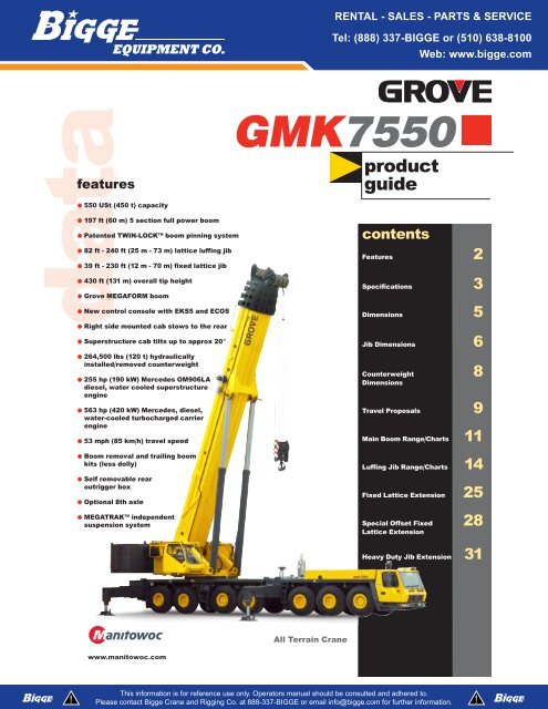 Grove 550 Ton Crane Load Chart