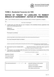 Notice to landlord to remedy breach of agreement - SA.Gov.au