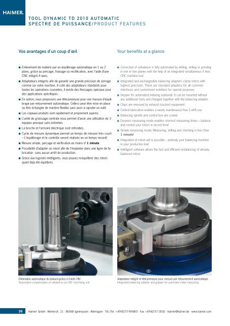 Tool Dynamic Système d'équilibrage modulaire Modular balancing ...