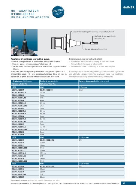 Tool Dynamic Système d'équilibrage modulaire Modular balancing ...