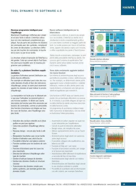 Tool Dynamic Système d'équilibrage modulaire Sistema di ...