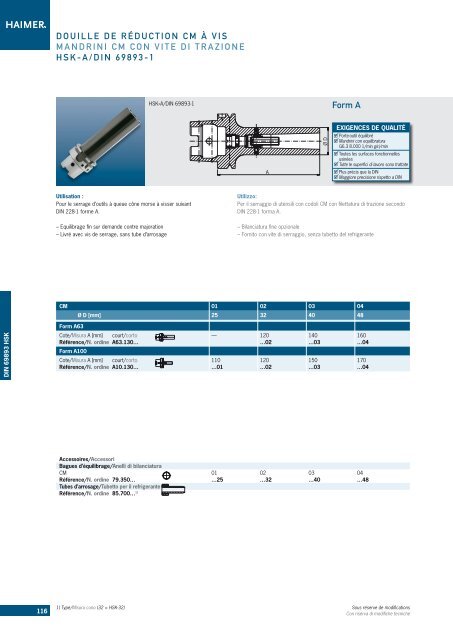 Porte-outils Mandrini portautensile 2011