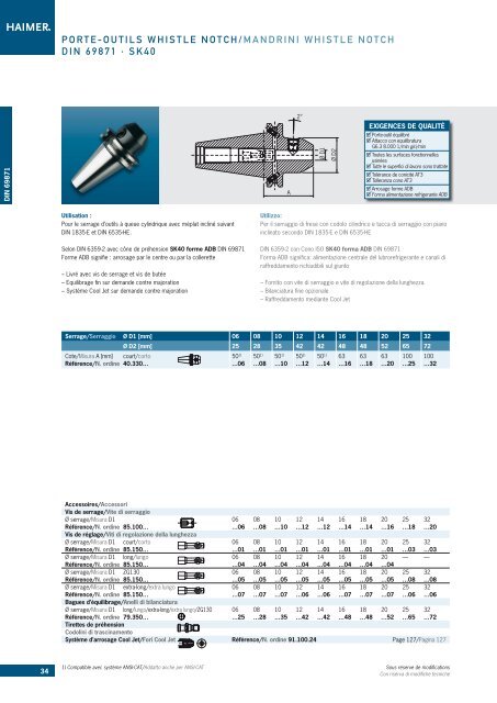 Porte-outils Mandrini portautensile 2011