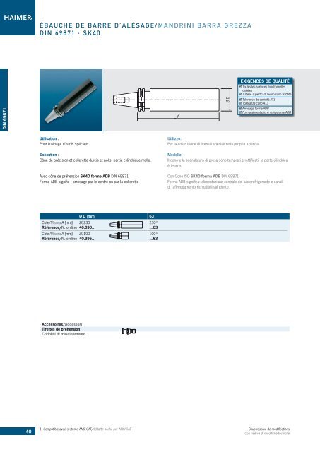 Porte-outils Mandrini portautensile 2011