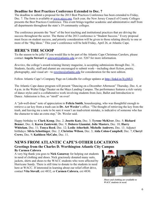 November 30, 2012 - Atlantic Cape Community College