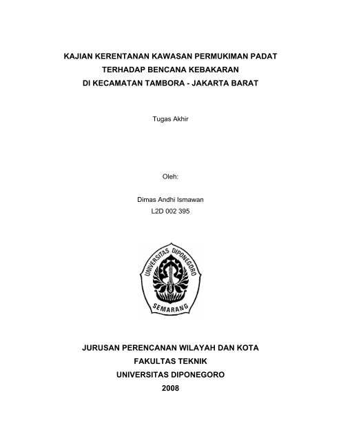 kajian kerentanan kawasan permukiman padat terhadap bencana