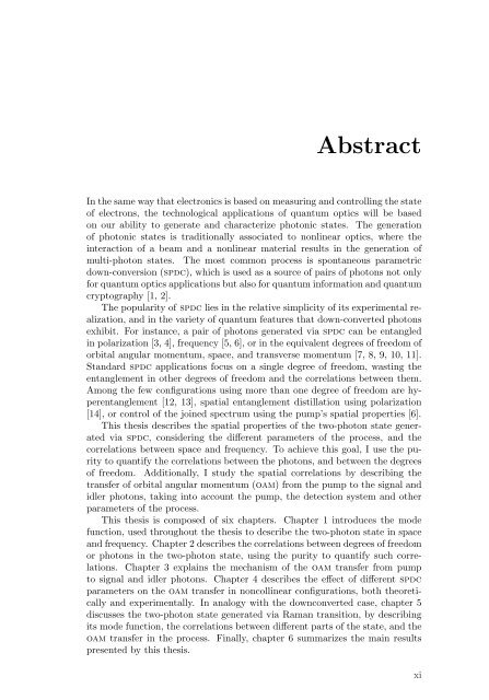 Spatial Characterization Of Two-Photon States - GAP-Optique