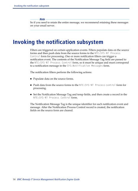 BMC Remedy IT Service Management Notification Engine Guide
