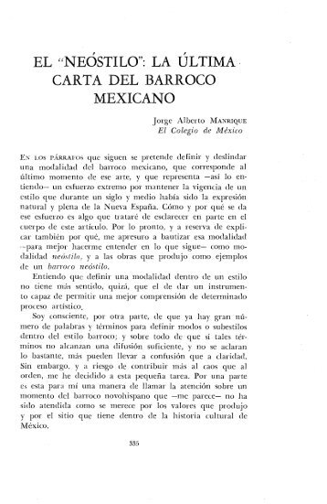 "neóstilo": la última carta del barroco mexicano - El Colegio de México