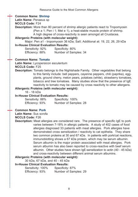 Allergen Resource Guide - Hitachi Chemical Diagnostics