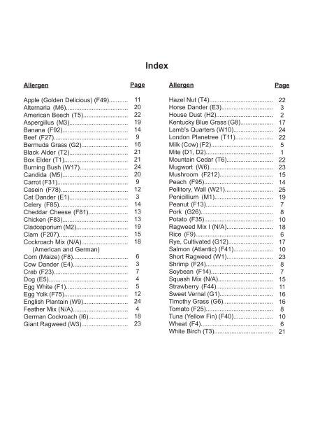 Allergen Resource Guide - Hitachi Chemical Diagnostics