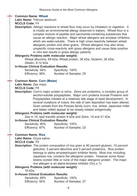 Allergen Resource Guide - Hitachi Chemical Diagnostics