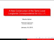 A New Construction of the Tame Local Langlands Correspondence ...