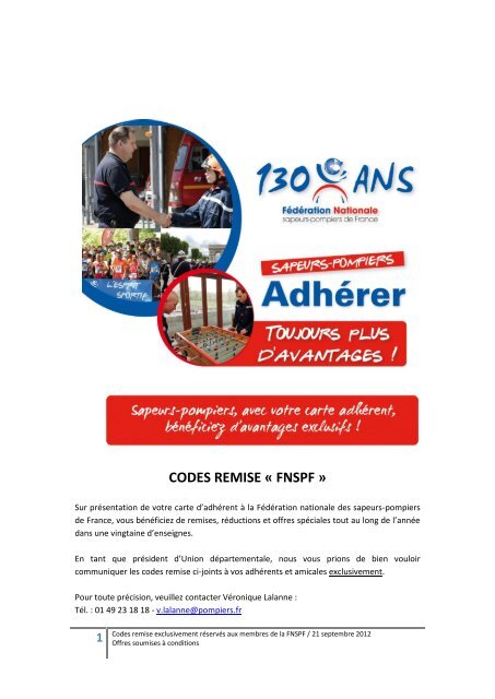 Code Remise Fnspf Union Departementale Des Sapeurs Pompiers