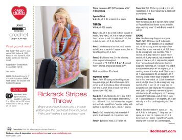 Rickrack Stripes Throw - Red Heart Yarn