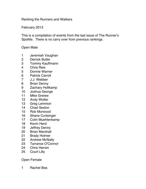 roncker's running spot