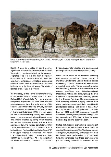 Biodiversity Profile of Afghanistan - Disasters and Conflicts - UNEP