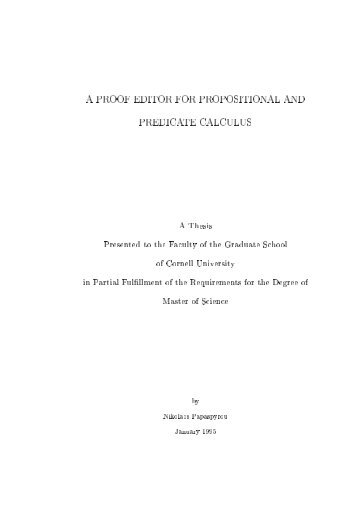 a proof editor for propositional and predicate calculus