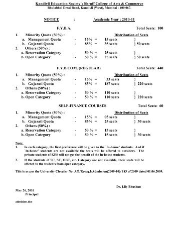 Admissions - KES Shroff College