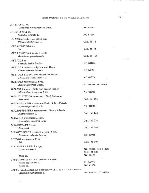 Micromycètes de Nouvelle Calédonie - IRD