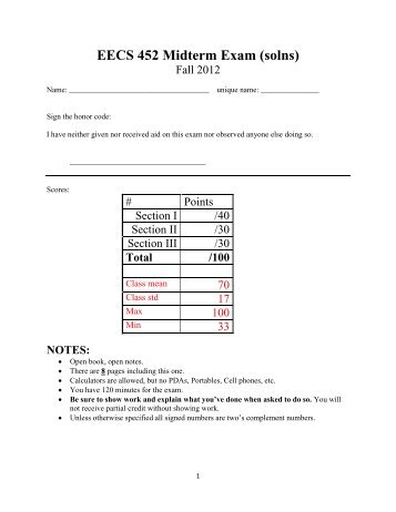 EECS 452 Midterm Exam (solns)