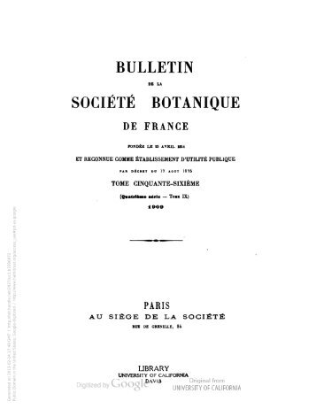 Bulletin de la Société botanique de France. v.56 (1909) - ASCOfrance