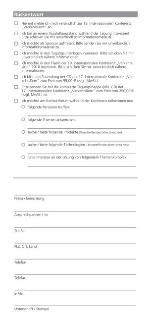 18. internationale konferenz verkehrslärm - Hamann Consult AG