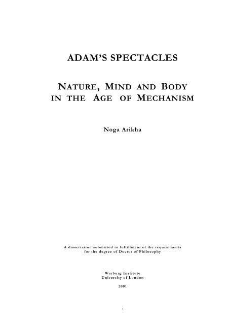 ADAM'S SPECTACLES - Noga Arikha