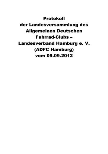 Protokoll der Landesversammlung des ... - ADFC Hamburg