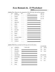 Ecce Romani ch. 23 Worksheet - Lewiston School District