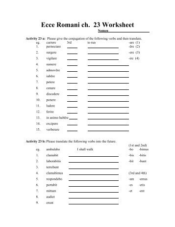 Ecce Romani ch. 23 Worksheet - Lewiston School District