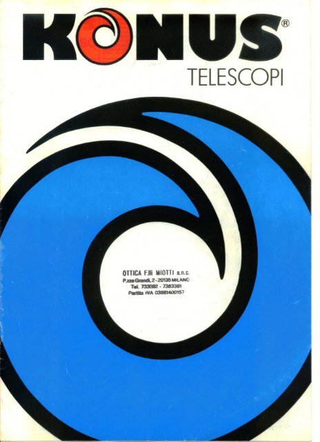 Catalogo Telescopi KONUS 1986 - specola