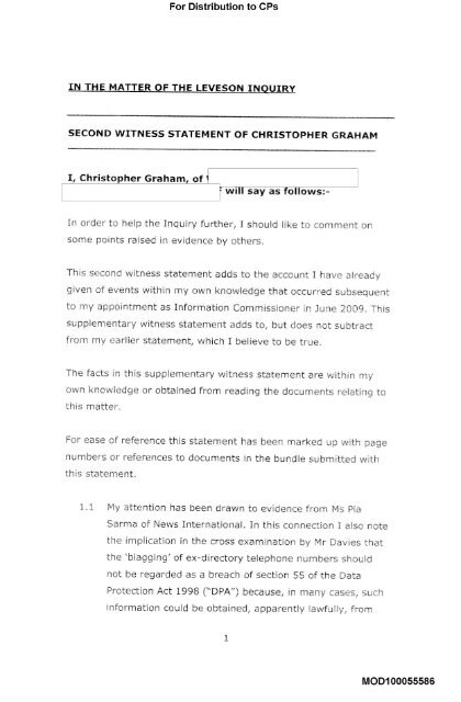 Second Witness Statement of Christopher Graham - The Leveson ...